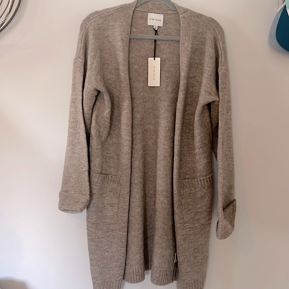 Pink Rose brand new with tags long beautiful women’s size small sweater.